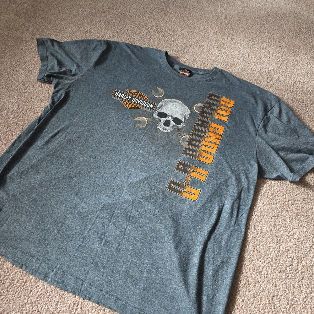 Harley Davidson HD Orlando Florida Skull Crossbones Wrenches 2023 Mens 2XL